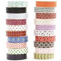 YUBBAEX 20 Rolls Basic Patterns Washi Tape Set Skinny Masking Creative Decorative Tapes, Designer's Selection (Collection 1-Vibrancy)