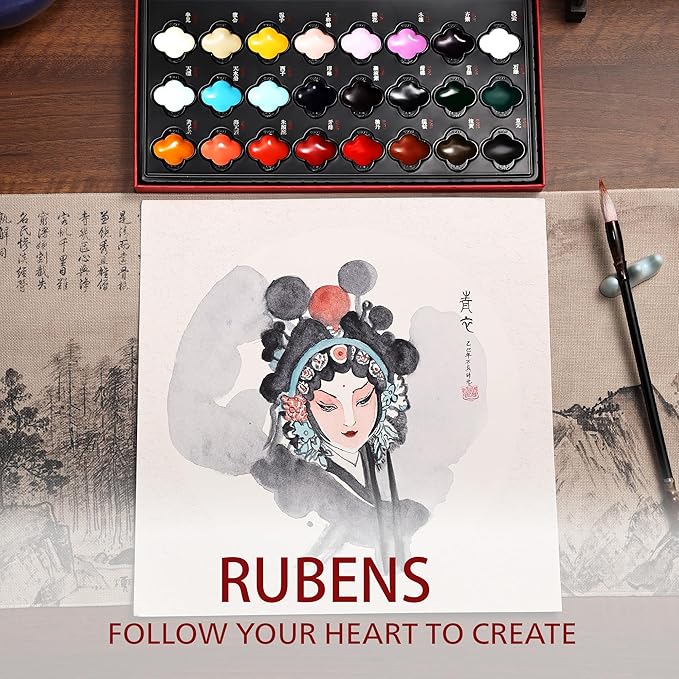 rubens Watercolor Paint Set 24 Colors,Professional Art Supplies,Water Colors Paint Adult Set，Artistro,Beginner