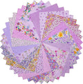 Hanjunzhao 42Pcs 10" Layer Cake Fabric, Pre-Cuts 10x10 inch Fabric Squares for Sewing, Quilting Supplies Cloth, Layer Cakes 10 inch Squares for Quilting - Purple