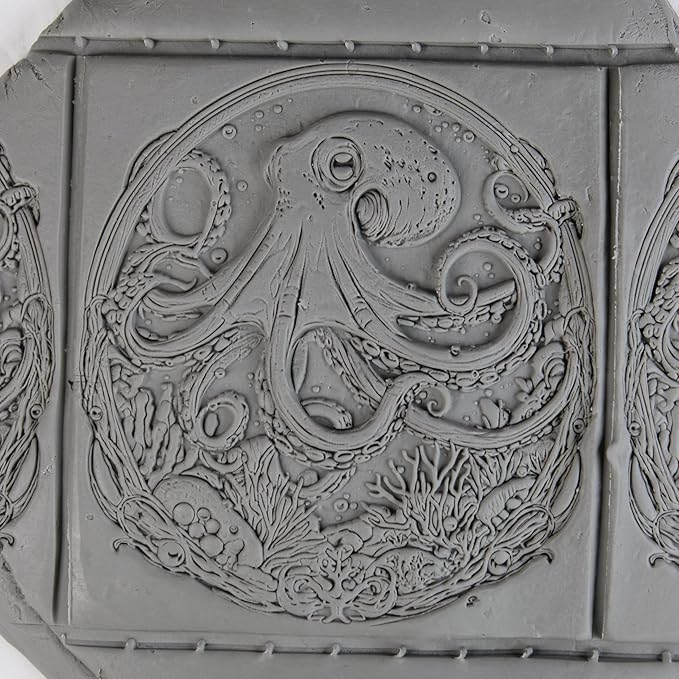 Octopus Clay Texture Roller (4") - Ocean Set #01 - Embossing Pattern Roller for Polymer & Ceramic Clay, Pottery & Crafts
