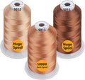 Simthread - 33 Selections - Various Assorted Color Packs of Polyester Embroidery Machine Thread Huge Spool 5500Y for All Sewing Embroidery Machines - 3 Different Brown Colors