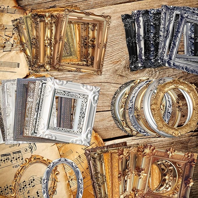 Vintage Frame Decorative Stickers, 200 Pcs Scrapbooking Supplies for Bullet Journals, Planners, Letter, Card Album Making, Collage Art, Crafts, Water Bottle