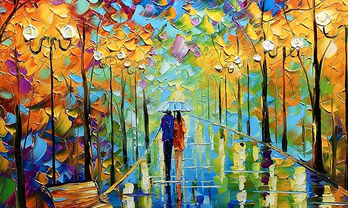 Tyed Art- Contemporary Art Landscape Oil Painting On Canvas Abstract Textured Tree Painting hand-painted acrylic frame wall art modern canvas painting 24x48inch