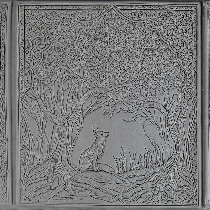 Fox Cove Clay Texture Roller (4") - Forest Set #01 - Embossing Pattern Roller for Polymer & Ceramic Clay, Pottery & Crafts