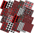 Fanfanwin 60 Pcs 10 x 10 Inch Vintage Christmas Quilting Fabric Retro Plaid Homespun Cotton Buffalo Fabric Jelly Squares Lattice Rustic Snowflake Quilting Strips for Xmas Craft Sewing DIY