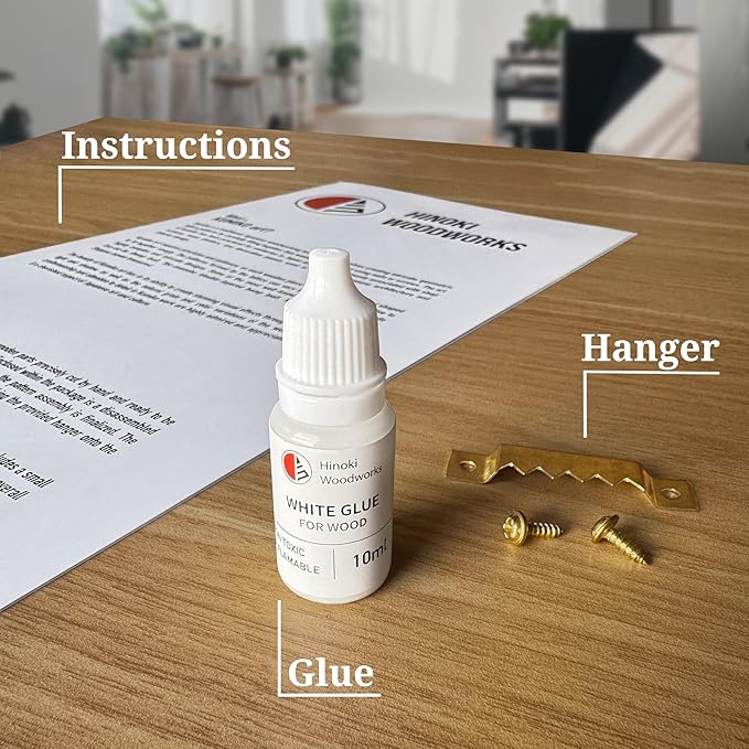 Hinoki Woodworks Kumiko DIY Kit Kakuasa-no-ha Pattern. Ready to Assemble Project with 154 Wood Pieces | Japanese Woodworking craftmanship | Wall Art Display | Gifts for dad & Husband