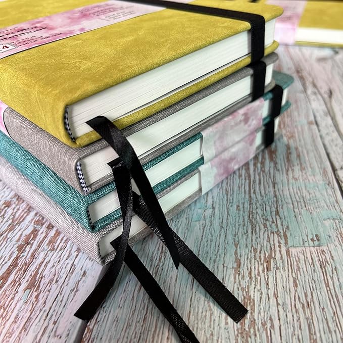 Watercolor Sketchbook, 5x7.5, 140 LB, 300 GSM, 100% Cotton Paper, Cold Press, 24 Sheets,48 Pages, Watercolor Journal for Use As Travel Sketch Book and Mixed Media Pad On The Go. (5"x7.5", Gray)