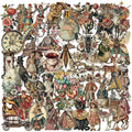 50 Pcs Vintage Victorian Ephemera Stickers – Clear Scrapbooking Supplies with Retro Animals, Flowers, Circus & Antique Objects – Aesthetic Journal Decor for Resin Crafts, Journals, Planners