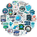 BulbaCraft Marine Biology Stickers for Water Bottle and Laptop - Marine Biology Party Supplies & Decorations, Waterproof Vinyl Decals, Ocean Stickers, Gifts for Women & Men