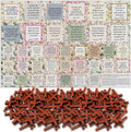 Pocket Prayer Quilt Panel Squares with Small Wooden Crosses Mini Scripture Pocket Prayer Quilt for Friend Family Religious Spiritual Gift Easter Reward Gift(Flora,Brown)