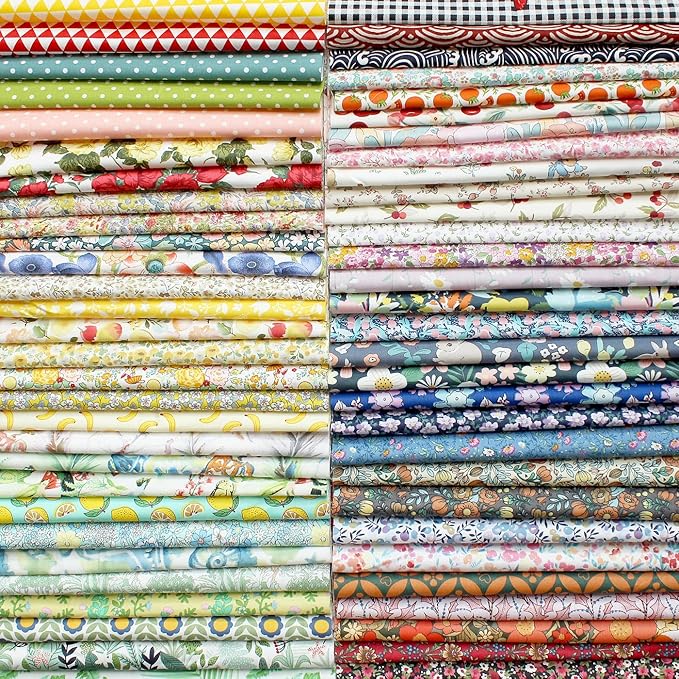 Precut Fabrics for Quilting no Repeat Design Printed Floral Cotton Fabric for Patchwork Squares Bundles for Craft DIY /12"*12"/90PCS