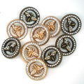 10pcs 18mm/0.71inch Light Luxury Metal Hand Sewn Foot Buttons - Multiple Styles Available (Little Bee)