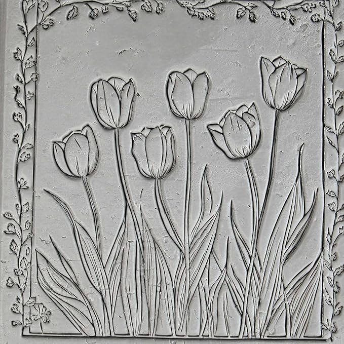 Garden Flower Collection Clay Texture Rollers 4-Pack (4") - Flower Set #01 - Embossing Pattern Rollers for Polymer & Ceramic Clay, Pottery & Crafts