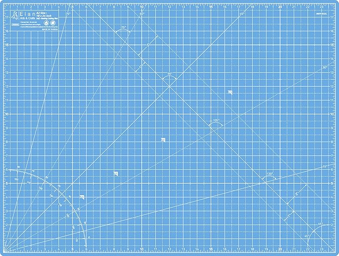 Elan Cutting Mat A2 Blue, Self Healing Cutting Mat 18x24 Inch, 5-Ply Craft Board Blue, Hobby Board for Crafts 18x24 Inch