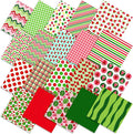 Ganeen 60 Pcs 10 x 10 Inch Quilting Fabric Squares Vintage Fat Patchwork Precut Strips Fabric Bundles for Holiday DIY Craft Sewing Quilt Material(Summer Watermelon)