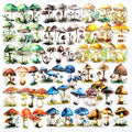120-Piece Fantasy Mushroom Stickers for Scrapbooking – Vintage Nature Forest Botanical Stickers for Journals, Crafting, Art Projects, Decoration