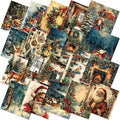 HunnmingRe 20 Pcs 10''x10'' Vintage Christmas Quilting Fabric Square Nutcracker Santa Claus Quiltted Fabric Bundle Reindeer Precuts Printed Patchwork Supplies for Winter Xmas DIY Sewing Craft