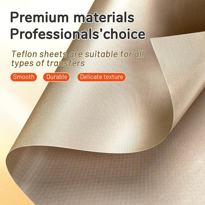 TransOurDream 3 PTFE Teflon Sheets 16×20"& 5 Teflon Papers A3 for Heat Press Transfer Sublimation Paper and Heat Transfer Paper Reusable Heat Resistant Non stick