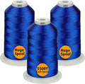 Simthread - 33 Selections - Various Assorted Color Packs of Polyester Embroidery Machine Thread Huge Spool 5500Y for All Purpose Sewing Embroidery Machines - #405 Blue
