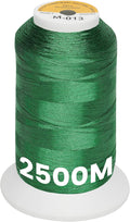 New brothread Single Huge Spool Metallic Embroidery Machine Thread 2500M (2735Y) Each for Commercial and Domestic Embroidery Machines - Christmas Green M-013