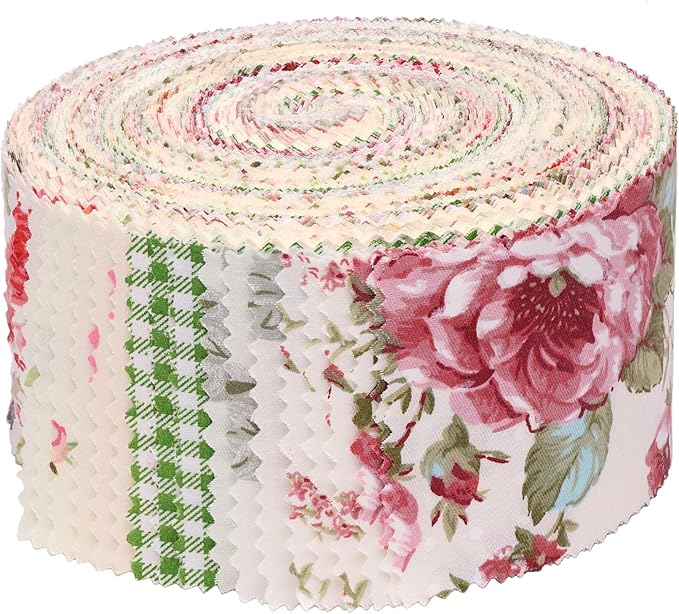 Jelly Rolls for Quilting Clearance 42 Strip 2.5" x 44" - Cotton Jelly Roll Fabric Strips for Quilting, Sewing, Blanket, Rug, Home Decor, and Purse Making, Vintage Floral
