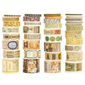 36 Rolls Vintage Washi Tape Pack Retro Arts Adhesive Tapes Wide Chronicle Decorative Masking Tape Sets for Craft, Kids, Scrapbook, DIY, Gift Wrapping (Sophia's Letters)