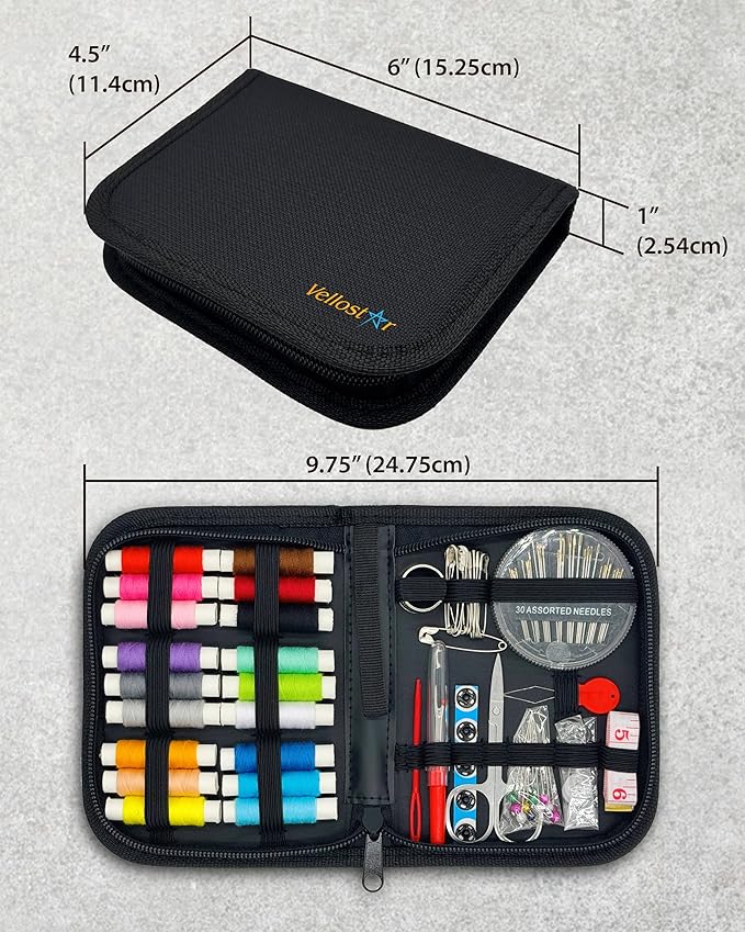 Small Travel Sewing Kit for Beginners, Adults & Kids – Portable Sewing Supplies with Needles, Thread, Scissors, Measuring Tape & More – Clothing Repair Kit for Home, Emergency & DIY Use