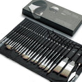ARTIFY 25 Pieces Professional Paint Brush Set – Expert Series Synthetic Nylon Brushes for Acrylic, Oil, Watercolor, Gouache – No Shedding, Canvas Roll Case & Palette Knife, Artist Gifts Art Supplies