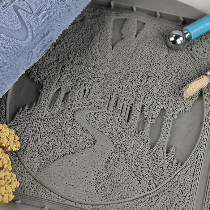 Forest Path Clay Texture Roller (4") - Forest Set #01 - Embossing Pattern Roller for Polymer & Ceramic Clay, Pottery & Crafts