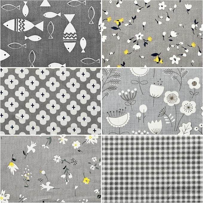 Precut Fabric Squares 5''x5'' Quilting Cotton Fabric Bundles,Charm Packs for Quilting 5 inch,Baby Charm Squares, Sewing Patchwork and DIY Project (42Pcs) (Gray, 5 INCH)