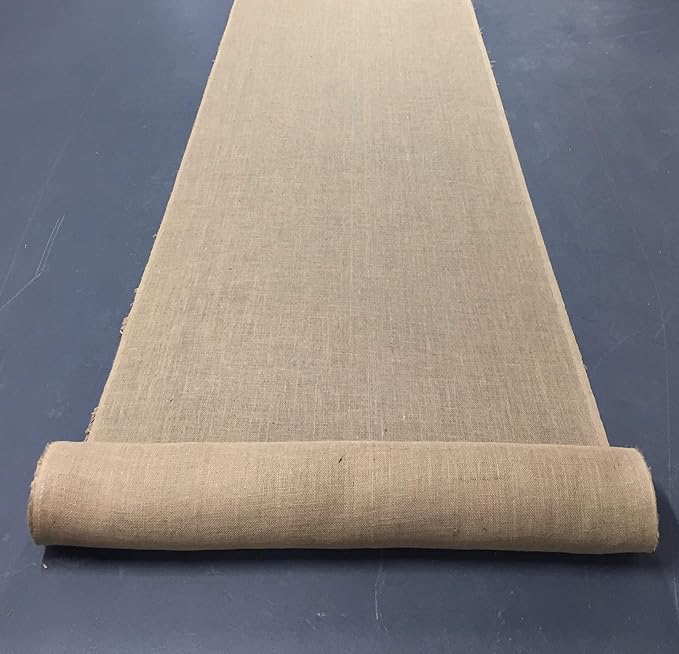 AAYU Burlap Fabric Aisle-Runner 34" by 60 feet Roll | 34 inch x 20 Yards | 10 oz | No Fray | Eco-Friendly, Natural Burlaps Roll | Landscaping Barriers | Gardening | Narrow Aisle Runner (60 feet)