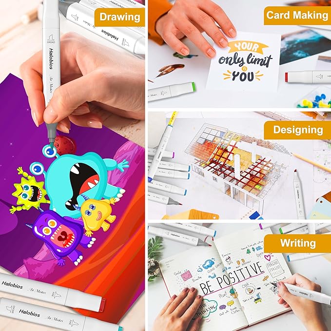 264 Alcohol Markers, Dual Tip Fine & Broad Drawing Markers Alcohol Marker Set with Case, Art Marker for Adults Coloring Artists Drawing Sketching Card Making and Illustration