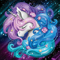 DIAMOND ART CLUB Aurora The Unicorn Diamond Painting Kit, Fun DIY Crafts for Adults, Round Diamond Art Canvas, 13" x 13"