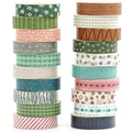 YUBBAEX 20 Rolls Basic Patterns Washi Tape Set Skinny Masking Creative Decorative Tapes, Designer's Selection (Collection 3-Elegance)