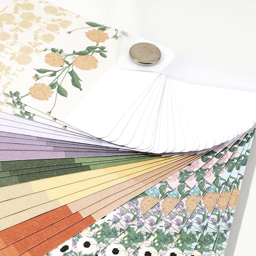 Erin Condren Washi Tape Fan, Bouquet Washi Sticker Strips Booklet, Washi Tape Sticker Collection for Adding More Fun and Functionality to Planners, Calendars, Journals and Paper Crafts