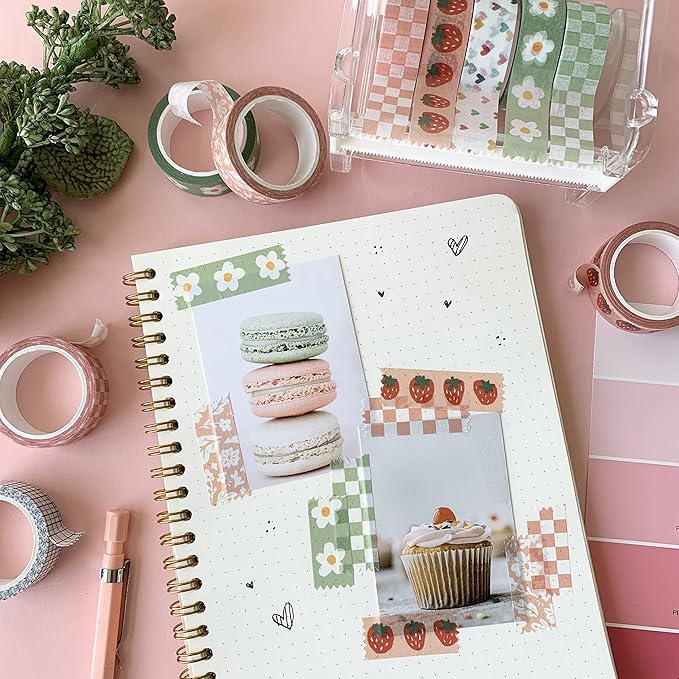 ZYNSHE Washi Tape Set of 16 Rolls of 15 mm Wide Cute Decorative Washi Tape for Journaling, Scrapbook, Washy Crafts, Bullet Journals, Planners, DIY Décor, Gift Wrapping, Craft Supplies (Splash)