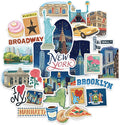 Navy Peony Iconic New York City Travel Stickers (28pcs) – New Yorker Decals for Scrapbooks, Journals