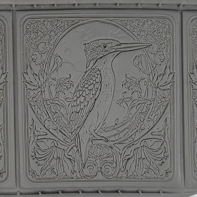 Kingfisher Clay Texture Roller (4") - Bird Set #02 - Embossing Pattern Roller for Polymer & Ceramic Clay, Pottery & Crafts