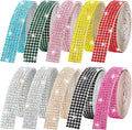 10-Yard Bedazzling Strips, 5-Rows Rhinestone Ribbon Self Adhesive,10-Rolls Rhinestone Strips for DIY Craft, Rhinestones for Crafting, Home Decor and Special Events, 10 Colors, 0.45inch Width
