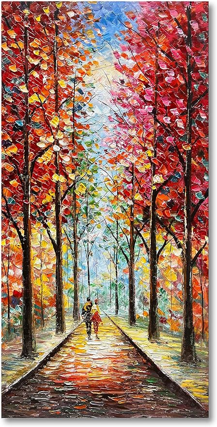 48x24 Inch Romantic Theme Modern Abstract Mural Large Wall Art Landscape Oil Painting, Canvas Art Decoration Interior Wall Decoration