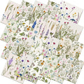 Hahafelt 10 Pcs 18 x 22 Inch Wildflower Floral Quilting Fabric Bundles Wildflower Floral Fabric Squares Spring Flower Precut Quilting Strips for Spring Summer Craft Sewing DIY