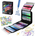 Gel Pens for Adult Coloring Book, 100 Colors Large Capacity Metallic Glitter Gel Pens with Case, 1.0 mm Bullet Tip Smooth Writing, Artist Colored Gel Ink Pen for Coloring Drawing Journaling