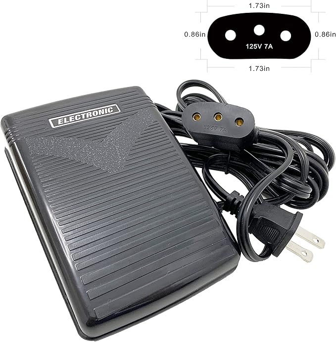 HimaPro Foot Control Pedal and Power Cord for Domestic and Imported Sewing Machines - Variable Speed Control (PFW-196131)