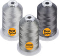 Simthread - 33 Selections - Various Assorted Color Packs of Polyester Embroidery Machine Thread Huge Spool 5500Y for All Sewing Embroidery Machines - 3 Different Gray Colors