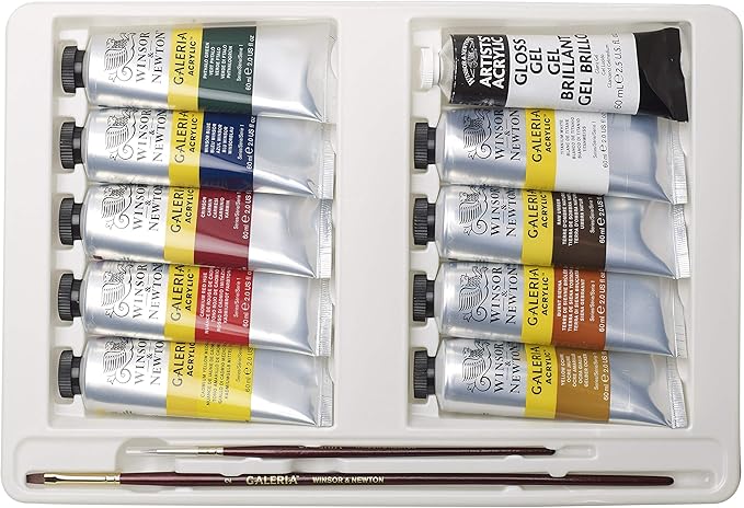Winsor & Newton Galeria Acrylic Paint, 10 x 60ml (2--oz), Complete 14 Piece Set