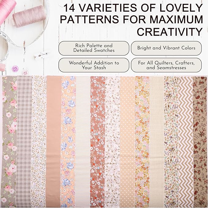 Jelly Rolls for Quilting Clearance 42 Strip 2.5" x 44" - Cotton Jelly Roll Fabric Strips for Quilting, Sewing, Blanket, Rug, Home Decor, and Purse Making, Vintage Light Brown