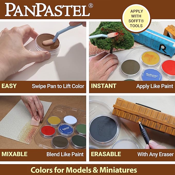 PanPastel Artist Pastels by GOLDEN, Rust & Earth Set, 7 Color, Professional Artist Pastels, Unique Pan Format (cake-like)