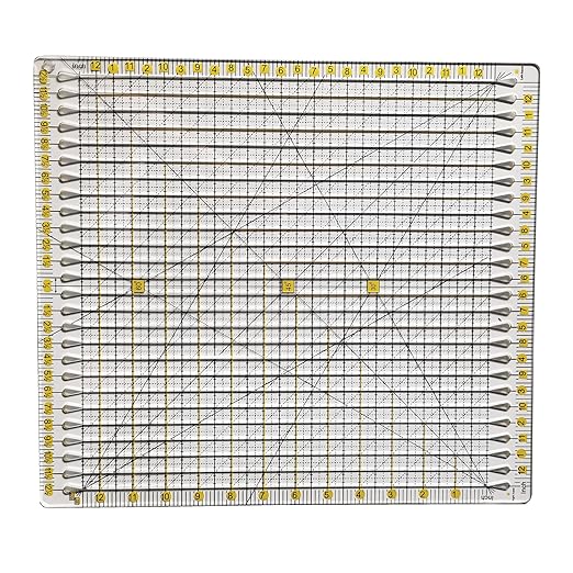 HONEYSEW Quilting Template Ruler Slotted Rulers Sewing Quilt Strip Rulers Guides for Fabric Precise Cutting Quilting Patterns Supplies 12.5"x12.5"