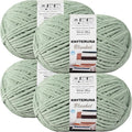 #6 Super Bulky Blanket Yarn for Crocheting - 4 Skeins(Each 10.5oz/300g, 220yds/201m), Chunky Chenille Thick Plush Big Soft Yarn for Crocheting Knitting Blankets, Sage Green