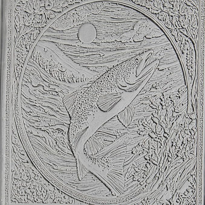 Understream Collection 4-Pack Clay Texture Rollers (4") - Freshwater Set #01 - Embossing Pattern Rollers for Polymer & Ceramic Clay, Pottery & Crafts